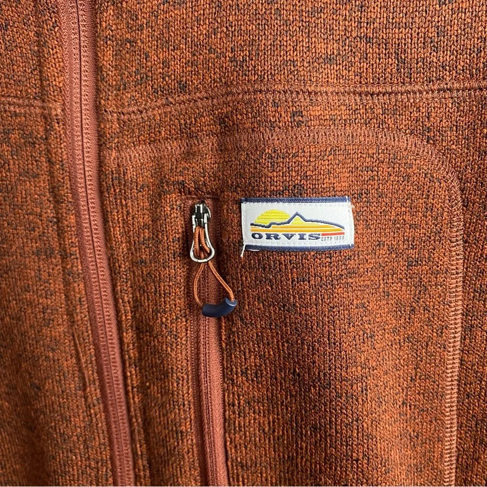Orvis R65 Men's Rust Brown Fleece Zip Up Vest Large - Picture 3 of 6